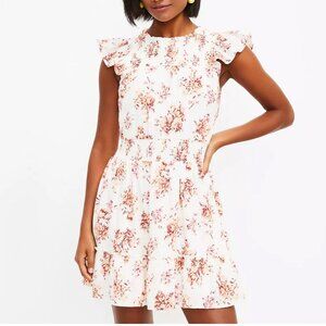 ⭐️ Loft Ruffle Flower Floral Cinched Hipster Hippie Peasant Festival Mini Dress